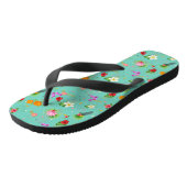 Tropische bladeren in Turquoise Teenslippers (Schuin)