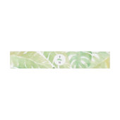 Tropische bladeren in Waterverf met monogram Uitnodigingen Wikkel (Vlak)