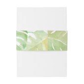 Tropische bladeren in Waterverf met monogram Uitnodigingen Wikkel (Achterkant Voorbeeld)