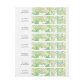 Tropische bladeren in Waterverf Omwikkelbaar Adreslabel (Vel)