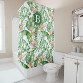 Tropische bladeren Initiaal douchegordijn (In situ)