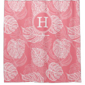 Tropische bladeren Initiaal douchegordijn (Voorkant)