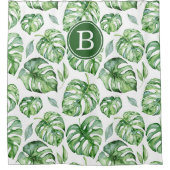 Tropische bladeren Initiaal douchegordijn (Voorkant)