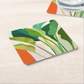 Tropische bladeren kartonnen onderzetters (Schuin)