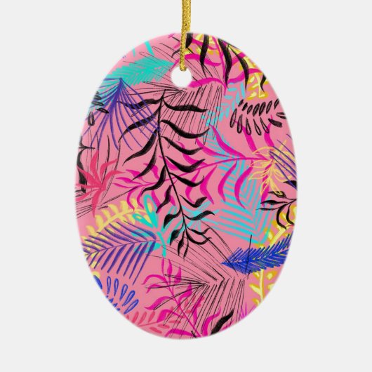 Tropische bladeren keramisch ornament (Voorkant)