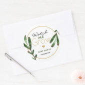 Tropische Bladeren Kijk hoe ik groei Baby Shower Ronde Sticker (Envelop)