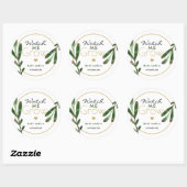Tropische Bladeren Kijk hoe ik groei Baby Shower Ronde Sticker (Vel)