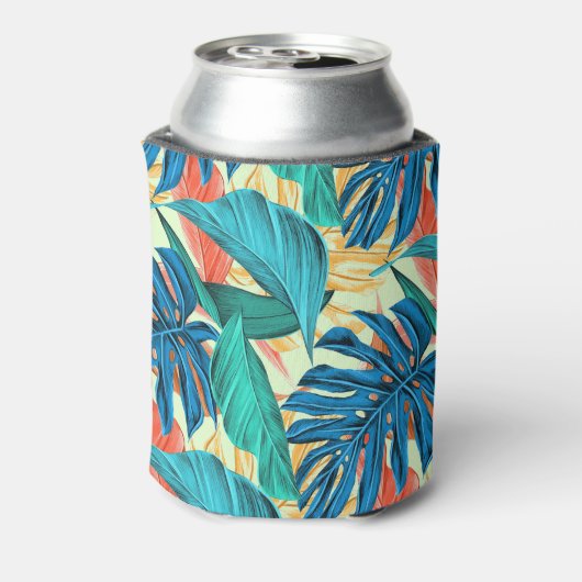 Tropische bladeren Koelbox Blikjeskoeler (Blikje Achterkant)