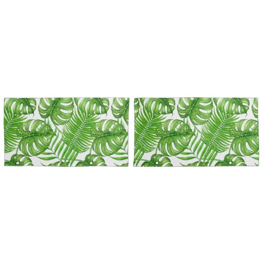 Tropische bladeren kussensloop (Voorkant-Set)