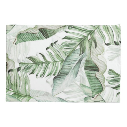 Tropische bladeren kussensloop (Achterkant)