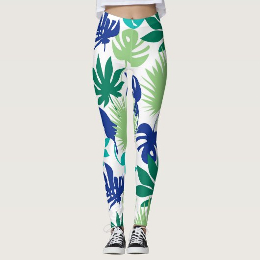 Tropische bladeren leggings (Voorkant)