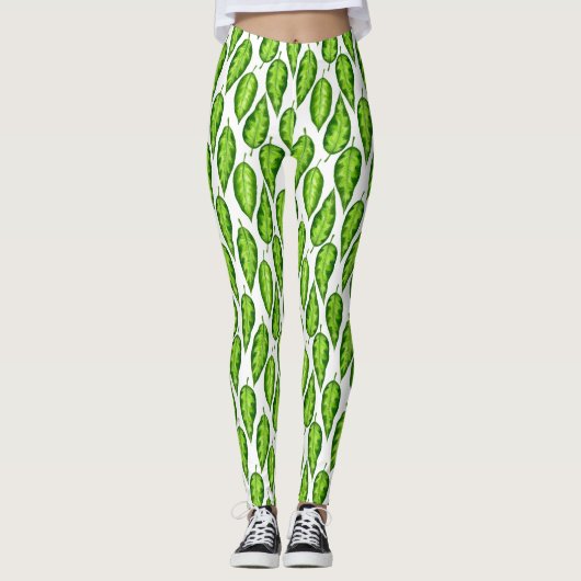 Tropische bladeren leggings (Voorkant)