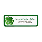 Tropische bladeren Lights Fun Beach Kerstvakantie Etiket (Voorkant)