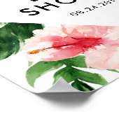 Tropische Bladeren Luau Baby Shower Welkomstposter Poster (Hoek)