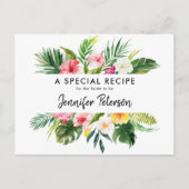 Tropische Bladeren Luau Bruiloft Recept Kaart (Voorkant)