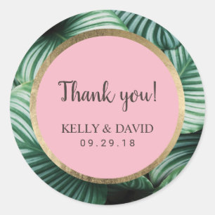 Tropische bladeren Luau dank u Ronde Sticker