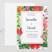 Tropische bladeren Luau trouwen bruiloft Kaart (Voorkant / Achterkant)