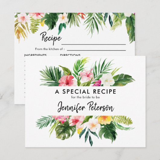 Tropische bladeren Luau Vrijgezellenfeest Recept K Briefkaart (Voorkant / Achterkant)