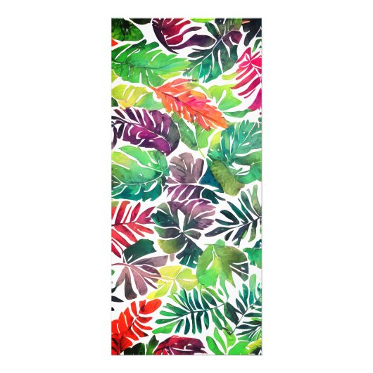 Tropische bladeren maximalistische bruiloft menuka reclamekaart (Achterkant)