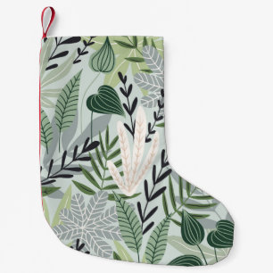 Tropische bladeren: met de hand getekende  print. kleine kerstsok
