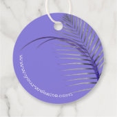 Tropische Bladeren Met Liefde Gemaakt Pastel Lila  Bedankjes Labels (Achterkant)