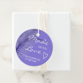 Tropische Bladeren Met Liefde Gemaakt Pastel Lila  Bedankjes Labels (In situ)