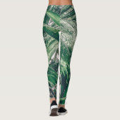 Tropische bladeren met regendruppels leggings (Achterkant)