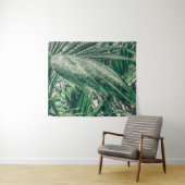 Tropische bladeren met regendruppels wandkleed (In Situ (horizontaal))