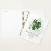 Tropische bladeren Modern Elegant Personalized Planner (Display)