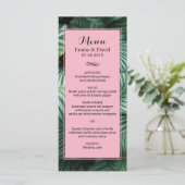 Tropische bladeren Modern Luau Wedding Menu (Staand voorkant)