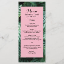 Tropische bladeren Modern Luau Wedding Menu