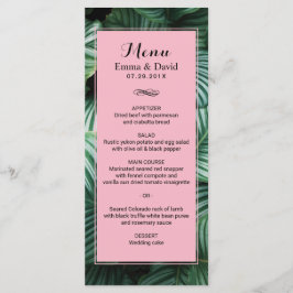 Tropische bladeren Modern Luau Wedding Menu