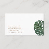 Tropische bladeren modern visitekaartje (Achterkant)