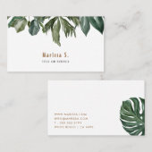 Tropische bladeren modern visitekaartje (Voorkant / Achterkant)