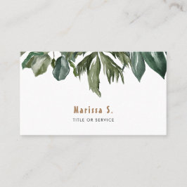 Tropische bladeren modern visitekaartje