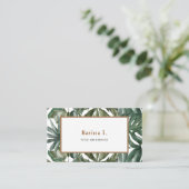 Tropische bladeren modern visitekaartje (Staand voorkant)