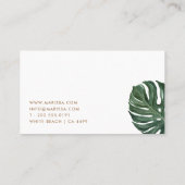 Tropische bladeren modern visitekaartje (Achterkant)