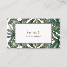 Tropische bladeren modern visitekaartje