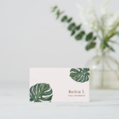 Tropische bladeren modern visitekaartje (Staand voorkant)