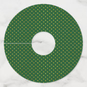 Tropische bladeren moderne gouden en groene bruilo wijnglaslabel (Achterkant)