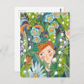 Tropische bladeren moderne groene briefkaart (Voorkant / Achterkant)