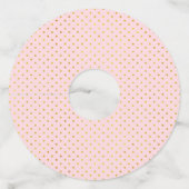 Tropische bladeren moderne roze en gouden bruiloft wijnglaslabel (Achterkant)