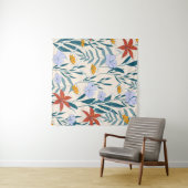 Tropische bladeren: modieuze Abstracte achtergrond Wandkleed (In Situ (horizontaal))