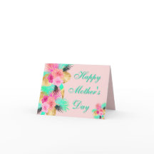 Tropische bladeren Moederdag Pastel bloemen 