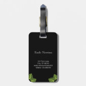 Tropische bladeren | Monogrammen Bagagelabel gestr (Achterkant verticaal)