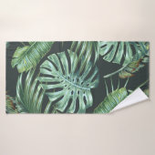 Tropische bladeren, monstera, bananenblad, oerwoud badhanddoek (Badhanddoek)