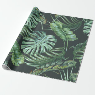 Tropische bladeren, monstera, bananenblad, oerwoud cadeaupapier