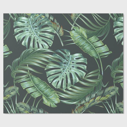 Tropische bladeren, monstera, bananenblad, oerwoud cadeaupapier (Vlak)
