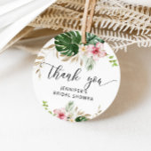 Tropische bladeren, monstera bruidsfeest cadeautag bedankjes labels
