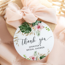 Tropische bladeren, monstera bruiloftsshower favor